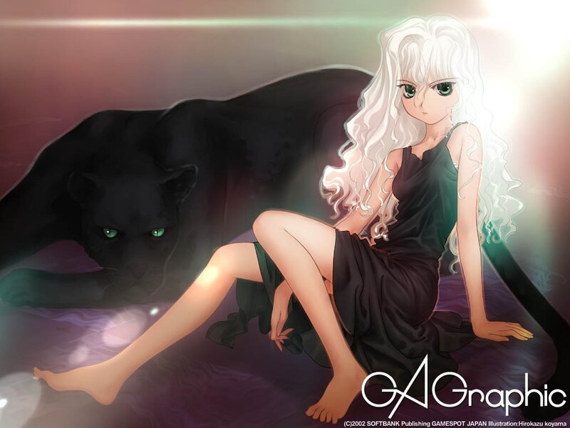 Anime girl with black panther