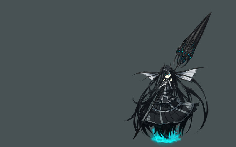 anime girl with black spear