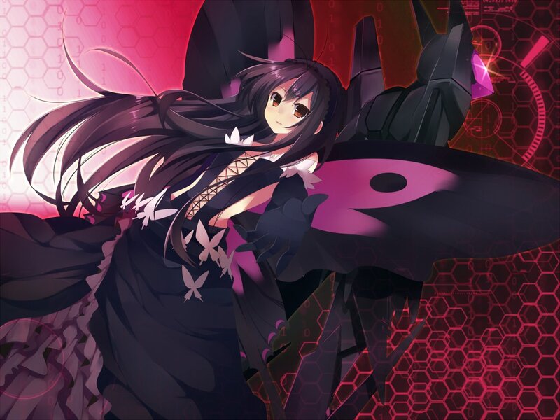 anime girl with black wings