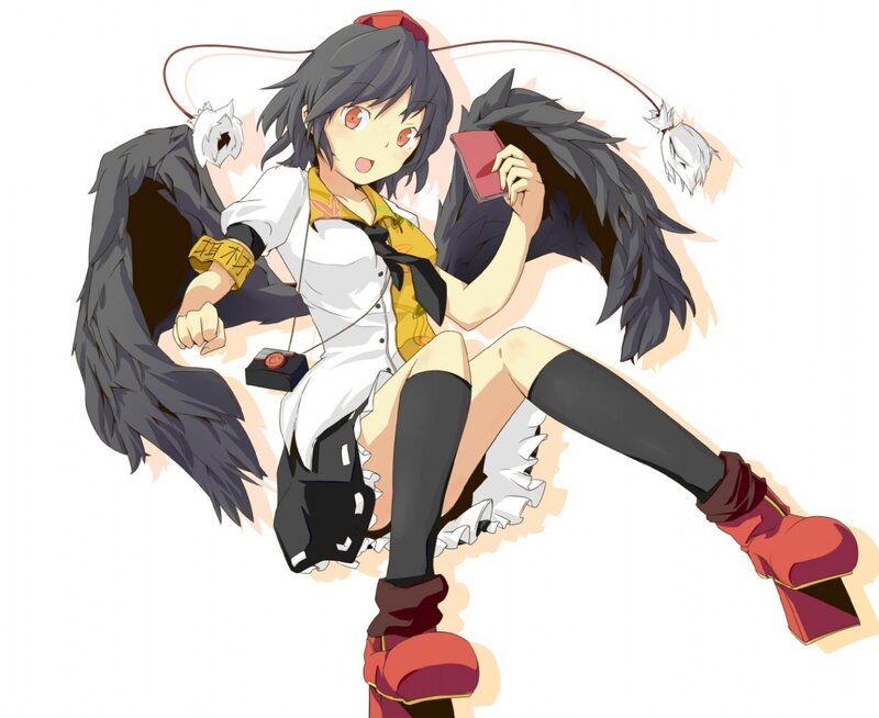 anime girl with black wings