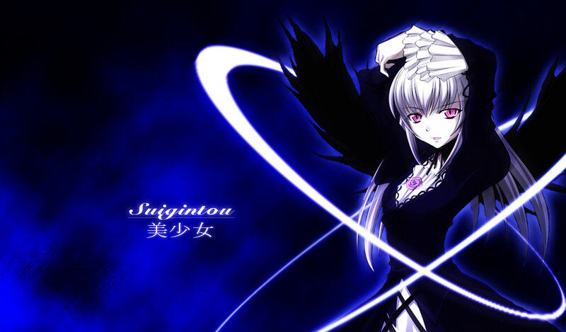 anime girl with black wings