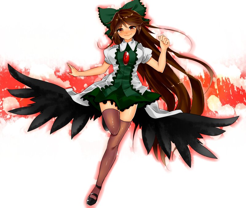anime girl with black wings