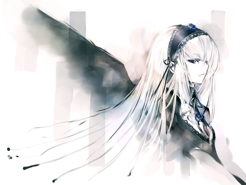 anime girl with black wings