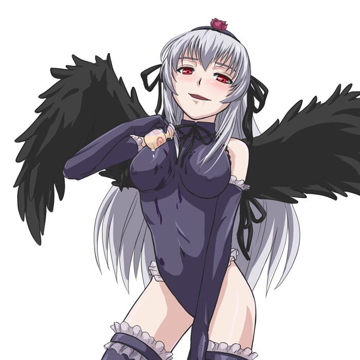 anime girl with black wings