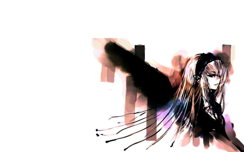 anime girl with black wings