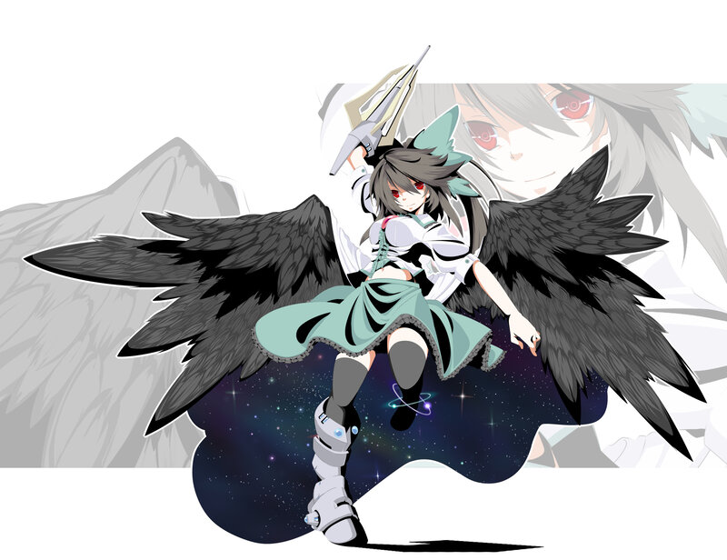 anime girl with black wings