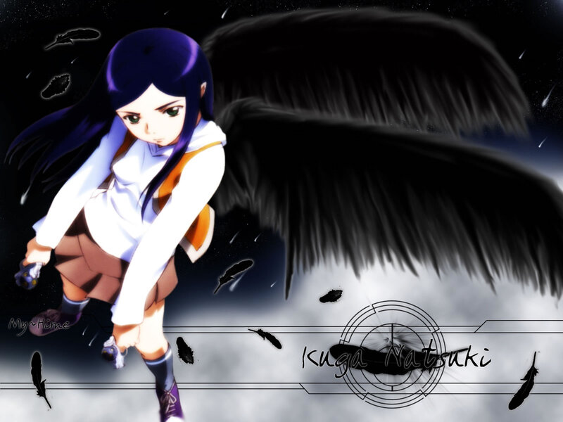 Anime Girl with Black Wings — Dramatic, Night, Feathers