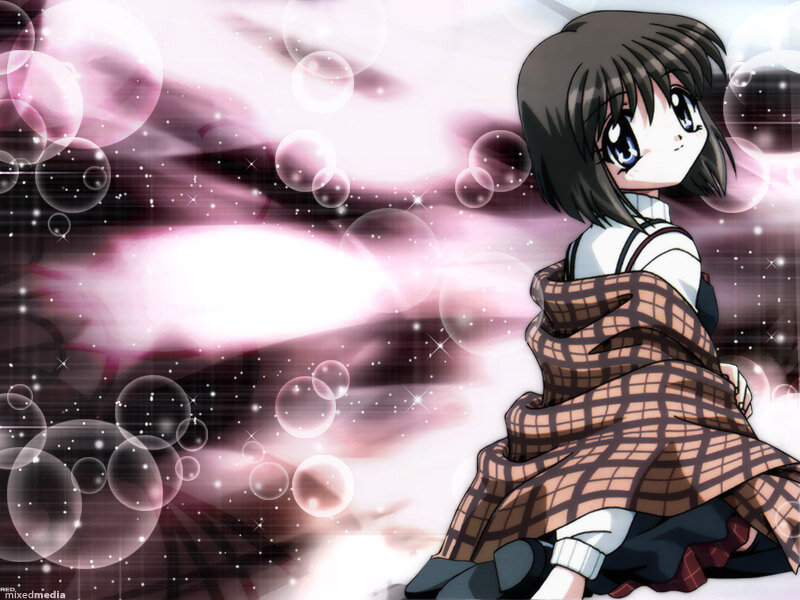 Anime Girl with Blanket — Pink
