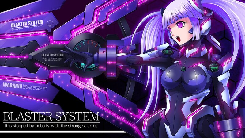 anime girl with blaster system