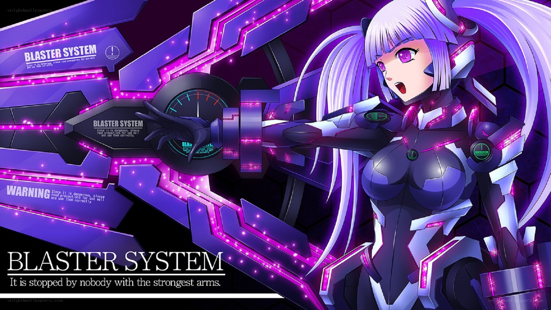 anime girl with blaster system