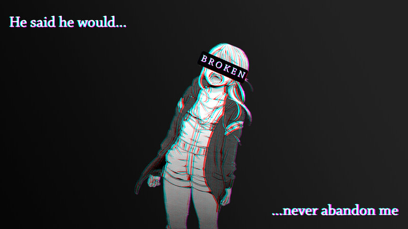Anime Girl with Blindfold — Black, Dramatic
