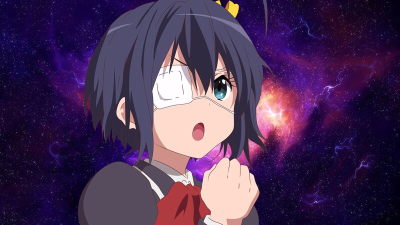 Anime Girl with Blindfold — Purple