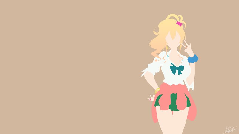 Anime Girl with Blonde Hair — Beige, Calm