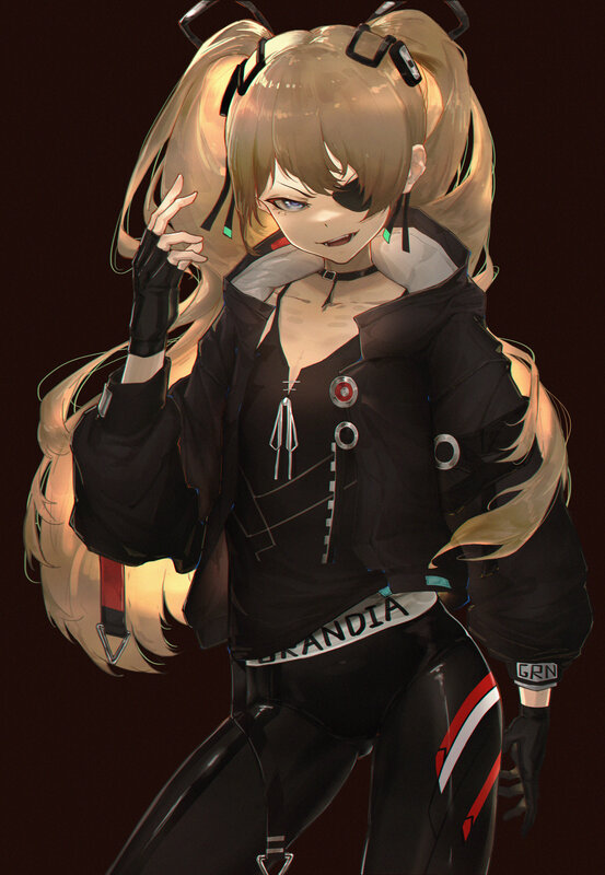 Anime Girl with Blonde Hair — Black, Confident