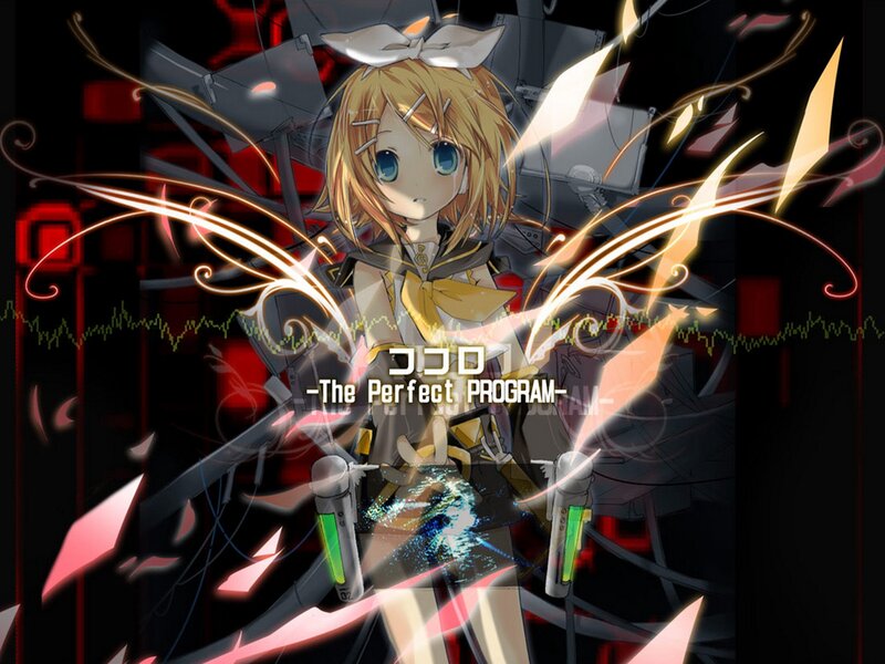 Anime Girl with Blonde Hair — Black, Dramatic