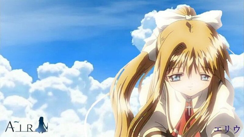 Anime Girl with Blonde Hair — Blue, Serene