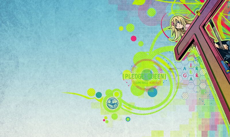 Anime Girl with Blonde Hair — Blue, Vibrant