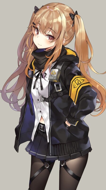 Anime Girl with Blonde Hair — Brown, Neutral