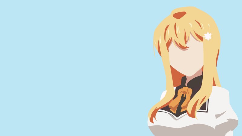 Anime Girl with Blonde Hair — Light Blue, Calm