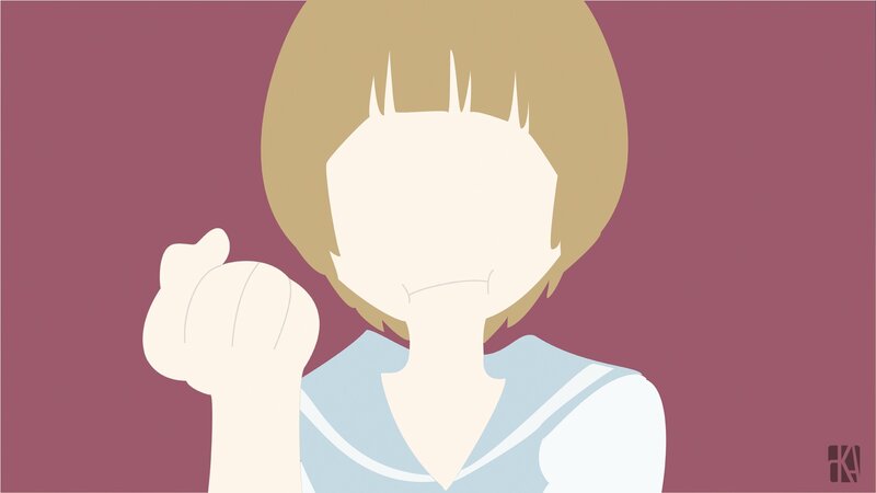 Anime Girl with Blonde Hair — Maroon, Neutral