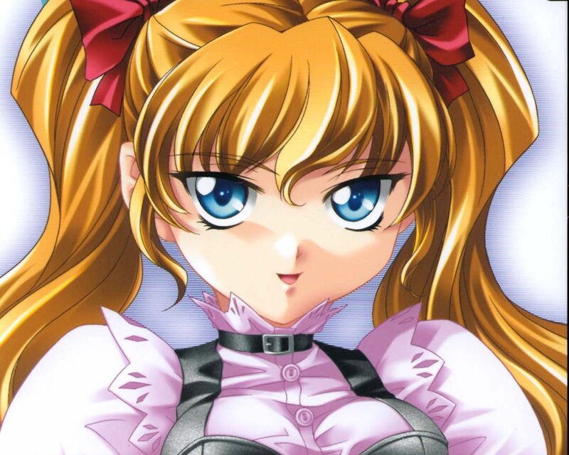 Anime Girl with Blonde Hair — Neutral, Blue Eyes
