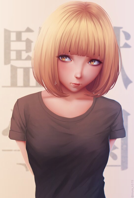 Anime Girl with Blonde Hair — Neutral, Digital Art