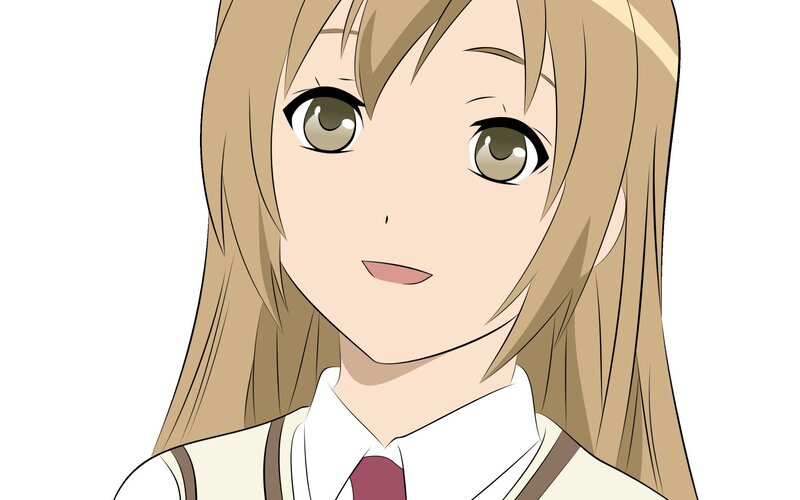 Anime Girl with Blonde Hair — Neutral, School Uniform