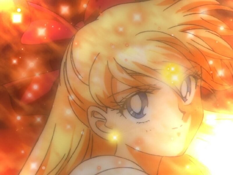 Anime Girl with Blonde Hair — Orange, Dramatic, Sparkles