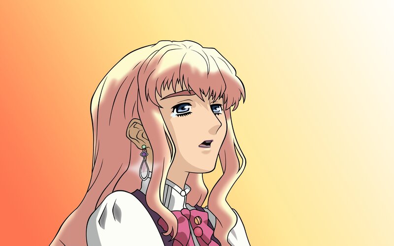 Anime Girl with Blonde Hair — Orange, Dramatic