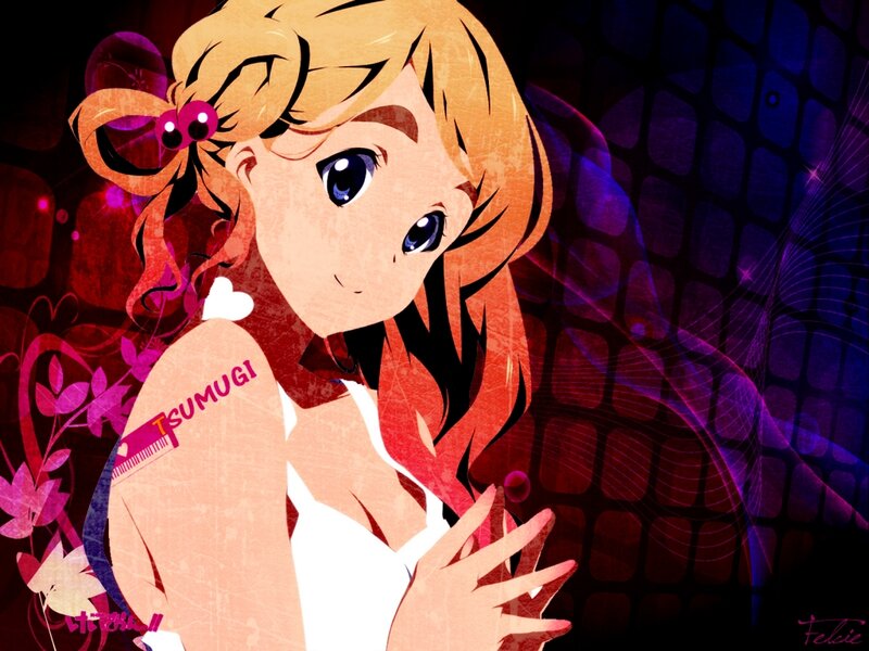 Anime Girl with Blonde Hair — Purple, Dramatic, Night