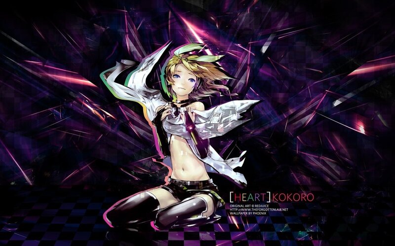 Anime Girl with Blonde Hair — Purple