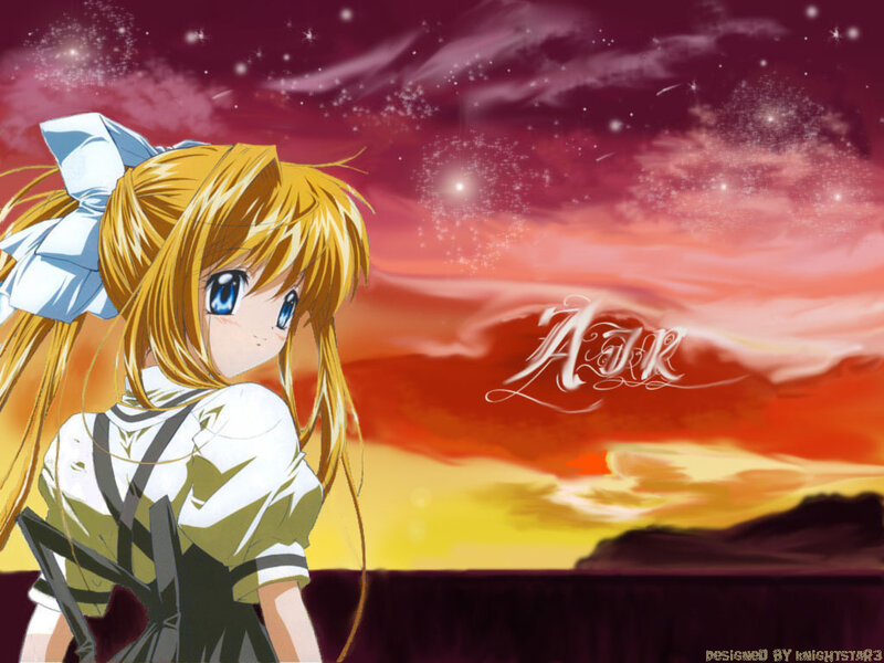 Anime Girl with Blonde Hair — Red, Dramatic
