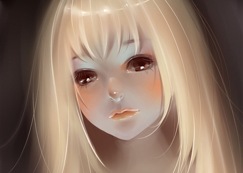 Anime Girl with Blonde Hair — Serene