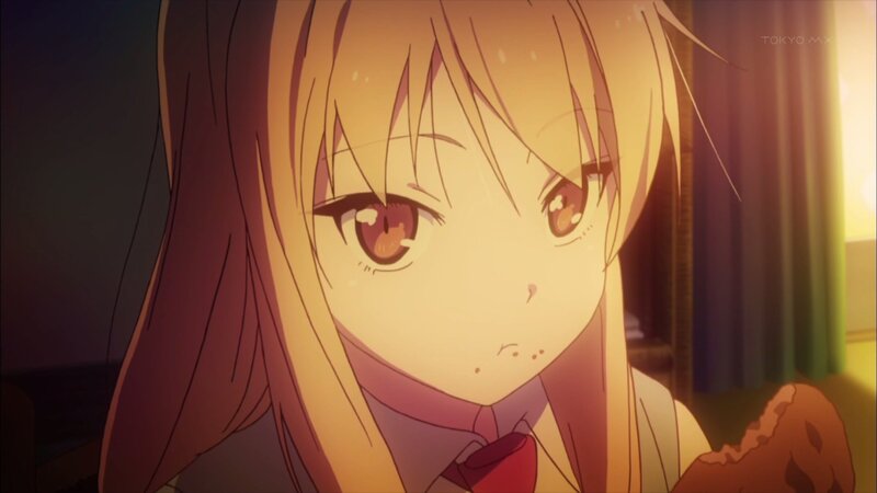 Anime Girl with Blonde Hair — Yellow, Dramatic, Night