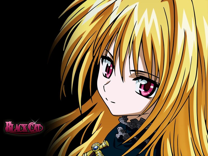 Anime Girl with Blonde Hair — Yellow, Dramatic, Pink Eyes