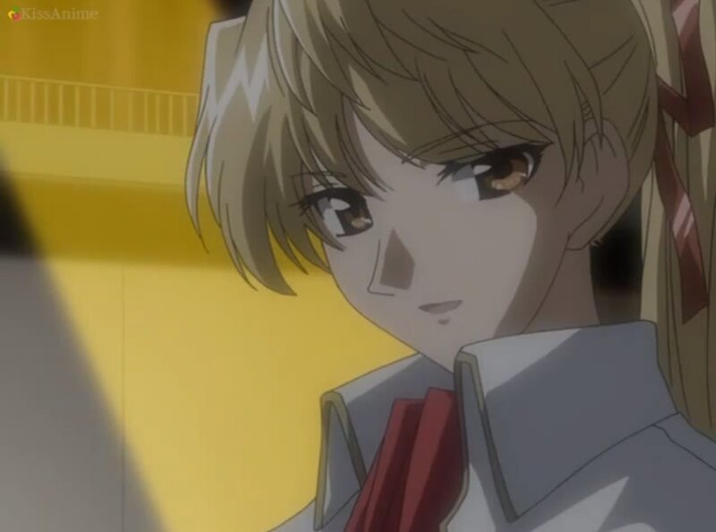 Anime Girl with Blonde Hair — Yellow, Dramatic, School Uniform