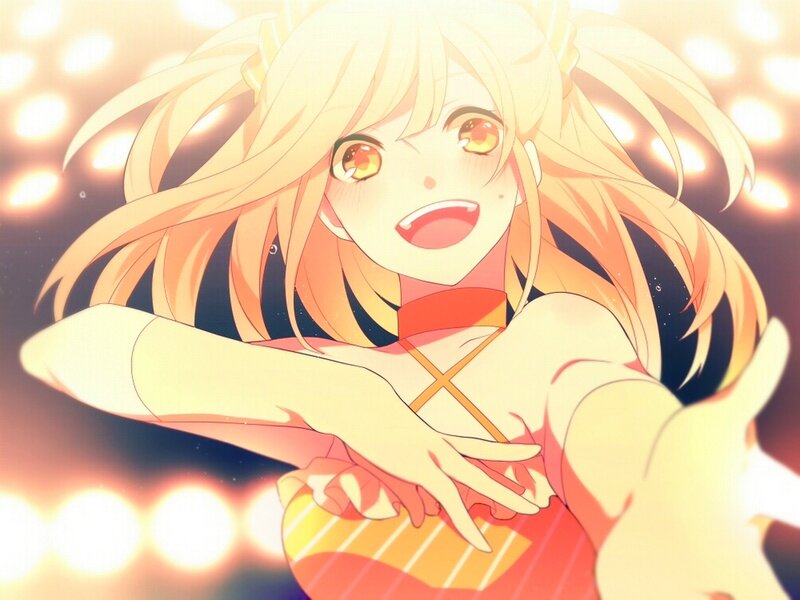 Anime Girl with Blonde Hair — Yellow, Energetic