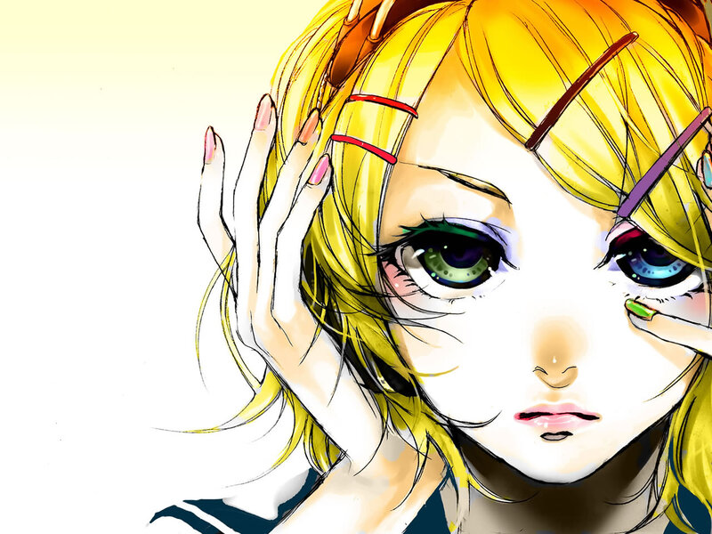 Anime Girl with Blonde Hair — Yellow, Neutral