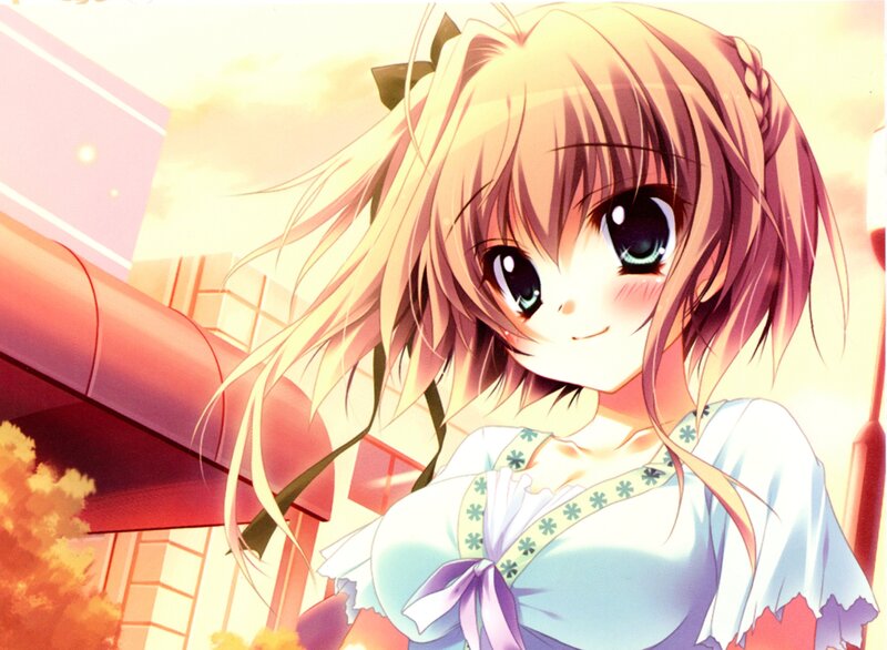 Anime Girl with Blonde Hair — Yellow, Serene