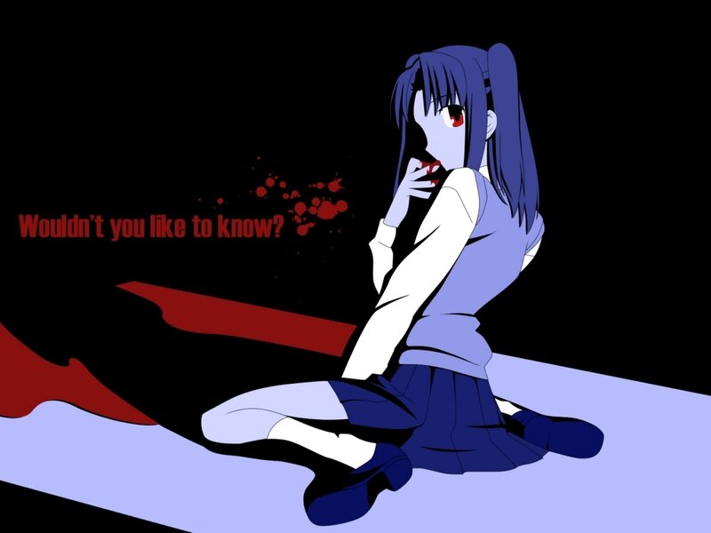 Anime Girl with Blood — Black, Dark, Dramatic