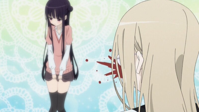 Anime Girl with Blood — Blue, Dramatic, Blood Splatter