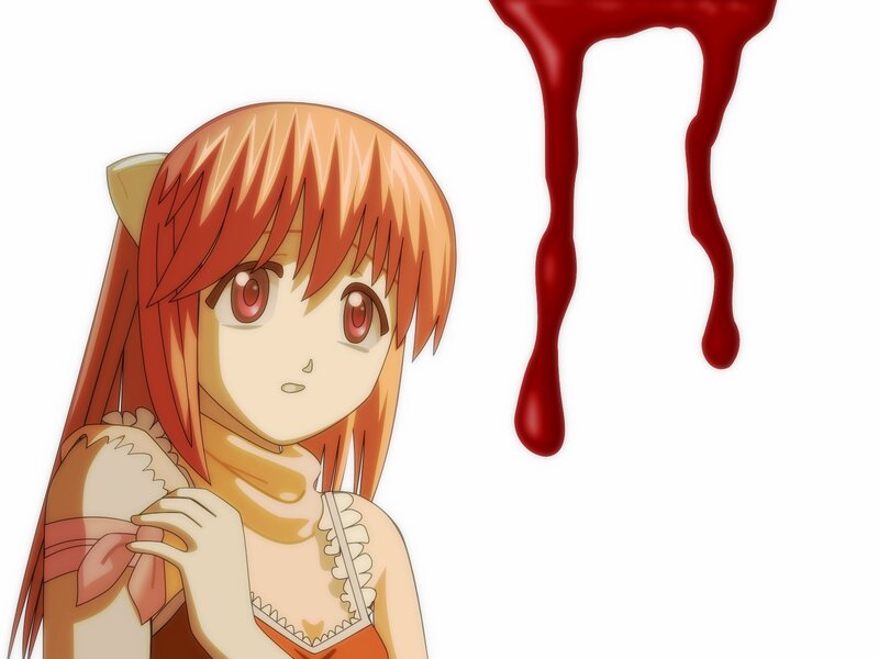 anime girl with blood drip