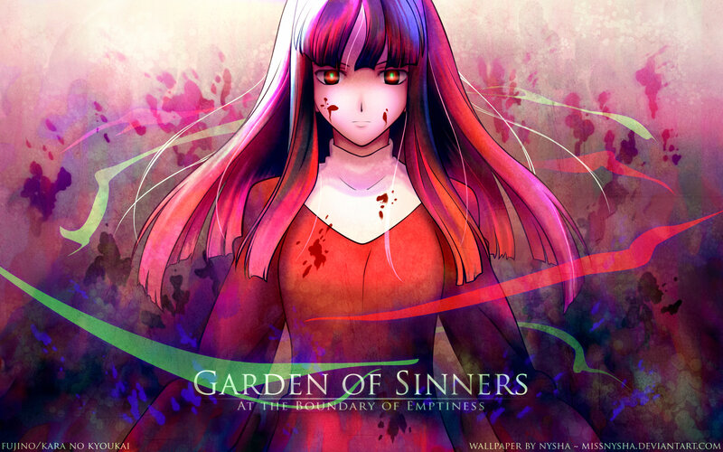 Anime Girl with Blood — Purple, Dramatic, Dark