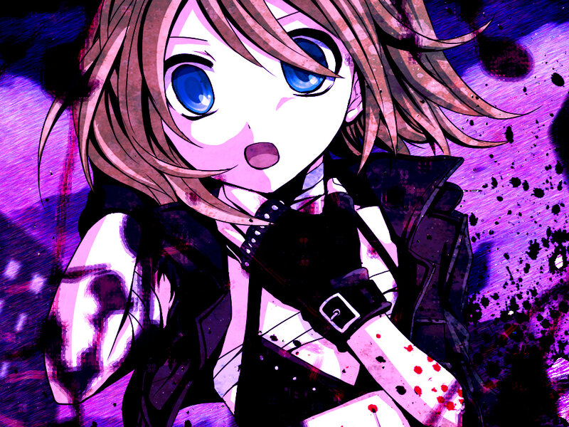 Anime Girl with Blood — Purple