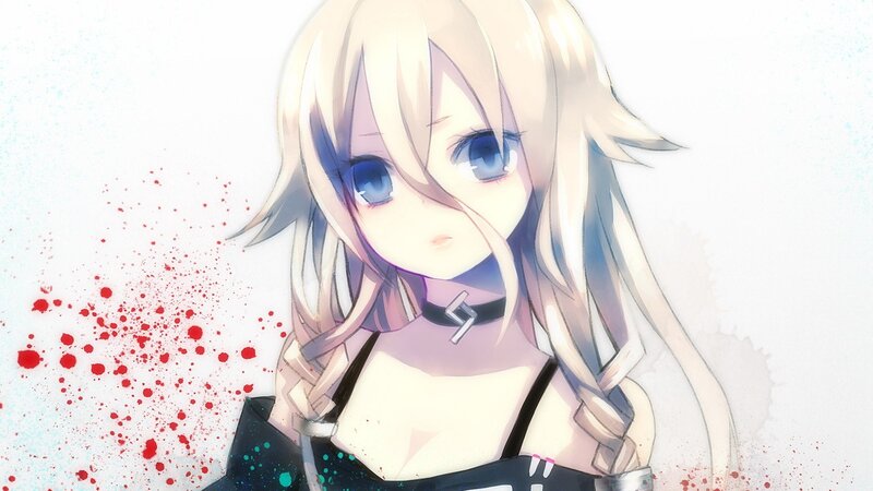 anime girl with blood splatter