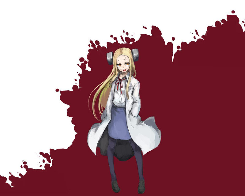 anime girl with blood splatter