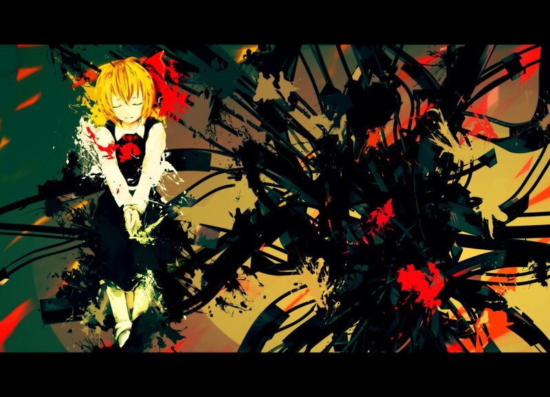 anime girl with blood splatters