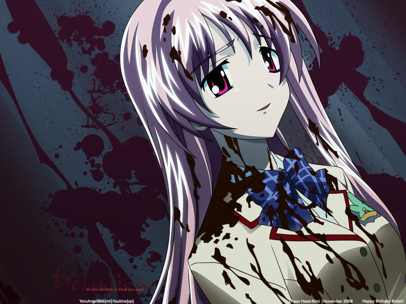 Anime girl with blood splatters
