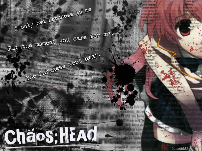 Anime Girl with Blood Splatters — Black, Dark, Dramatic