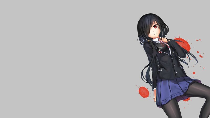 Anime Girl with Blood Splatters — Gray